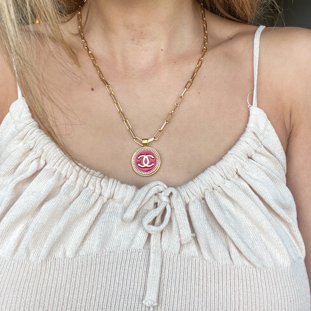 Chanel button necklace